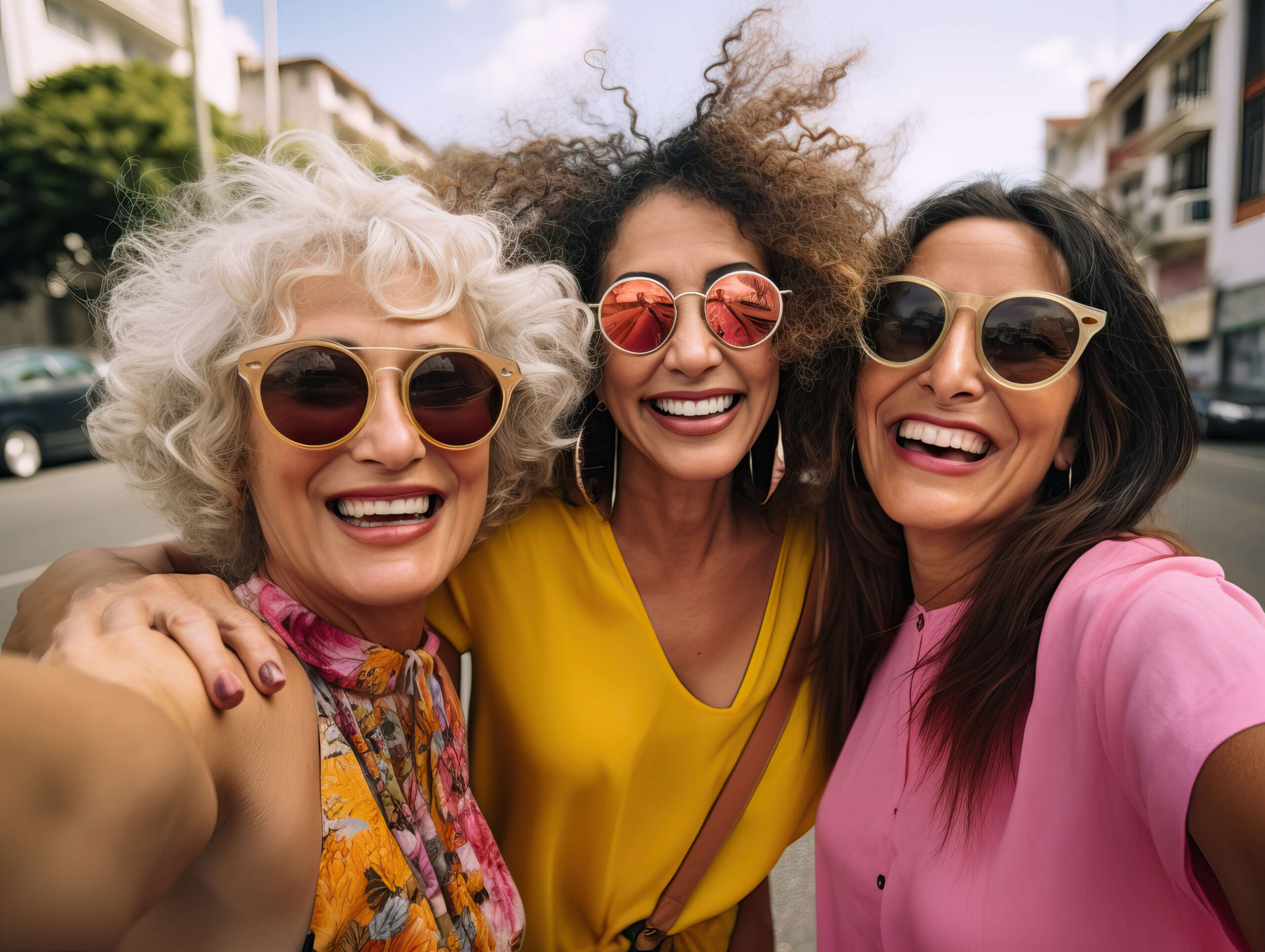 Group of women who are in menopause and smiling